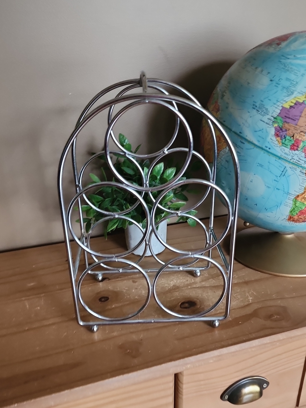 Metal Wine Bottle Rack in Silver